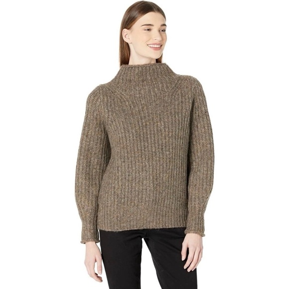 Madewell Loretto Funnel Neck Sweater in Heather Otter - Picture 11 of 16